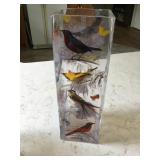 Glass bird theme vase 12'