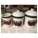 3 Pc Applejack canister set w/2 lids (tallest 7')