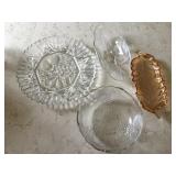4 Glass bowls,serving dishes etc (largest 11')