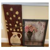 2  Wall decor, largest is 32'Hx11'W