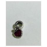 Sterling silver Pandora heart dangle charm, .09