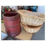 2 baskets 16ï¿½ x 6.5ï¿½ largest, wooden flower pot