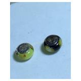 2 Sterling core Pandora glass beads, .24 oz.