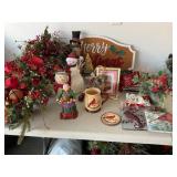 Misc Christmas decor, wreath hangers, greenery,