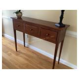 3 drawer wood hall table, 54x40x16, Bucks Co
