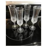 4 Cristal Dï¿½arques champagne flute crystal