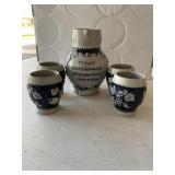 5 pc German salt, glazed Stone, Ware, 6'wine, j
