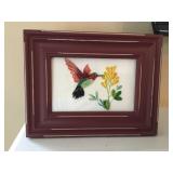 Framed quilled paper hummingbird 7'x9ï¿½