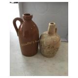2 vintage stoneware jugs, tallest is 9', Nelson