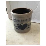 Rockdale Stoneware Clear Spring MD crock, 5.5'H