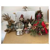 Misc holiday decor, musical snow globe, ceramic