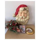 Vintage Santa  plastic head-27' tall, shows w