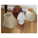 Lamp 12' & 3 shades (largest 12ï¿½h)