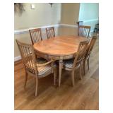 Oak table w/6 chairs (2 are capt.) 65x41ï¿½, 42ï¿½