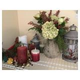 Metal Christmas lantern 14',floral