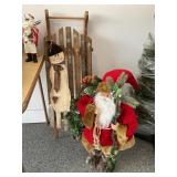 Lighted Sled decor 40' & old time Santa