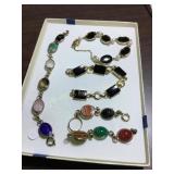(3) 1/20-12kt Gold filled gemstone bracelects +