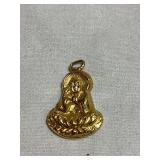 24k Buddha charm, .75x.5", .12 oz.