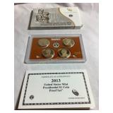 4 pc 2013 US mint presidential $1 coin proof set