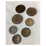 Canadian coins- 1858?, 1901, 1906 one cent, 1901