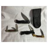 4 Pocket knives - frost cutlery,NRA,etc.,longest
