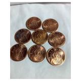 8 Lakota crazy horse copper rounds, 2010