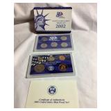 10pc 2002 US Mint Proof Set  w/COA