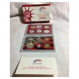10pc 2006 US mint silver proof set w/coa,orig.box