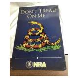 NRA Donï¿½t Tread on Me metal sign, 11.5x17.5"