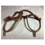Vintage brass horse riding spurs, Calvary style