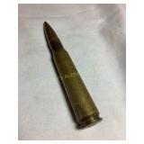 Vintage firearm cartridge case, 5.25" inscribed