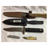 5 Misc. knives- Utica Sportsma, Niagara Falls,