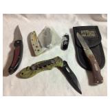 6 Misc. knives -Schrade Old Timer knife (damaged