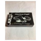 20 Rds American Eagle 223 ammo, 55 gr. FMJ, AE223J