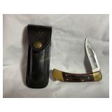 Buck knife #110c 3.5" blade w/leather sheath