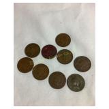 9 1882?-1899 Indian Head one cent coins