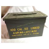 Vintage military Burrowes metal ammo box,