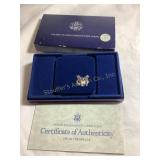 1987 silver dollar Constitution coin w/COA