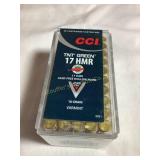 50 Rds, CCI 17 HMR varmint  lead free HP, 1