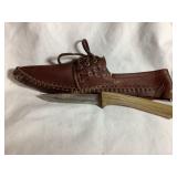 Handmade knife w/antler handle,3.5" blade,