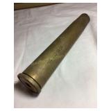 Vintage brass artillery shell casing (WW I or II