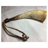 Black powder horn, 10"