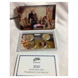 4pc 2010 US mint presidential $1 coin proof set