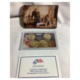 4pc 2008 US mint presidential $1 coin proof set
