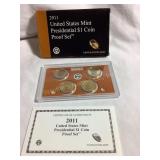 4pc 2011 US mint presidential $1 coin proof set