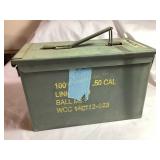 US military issue M2A1 metal ammo box, 11.5x6x7"