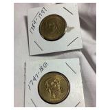 2 George Washington & John Adams presidential $1