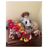 10+ TY Beanie babies & doll