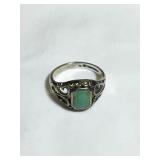 Sterling silver ladies ring w/turquoise stone,