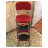Vtg Costco metal kitchen step stool, 33"H